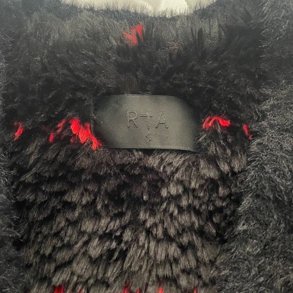 RtA Black and Red Grid Fuzzy Christmas Holiday Cardigan - Picture 6 of 6